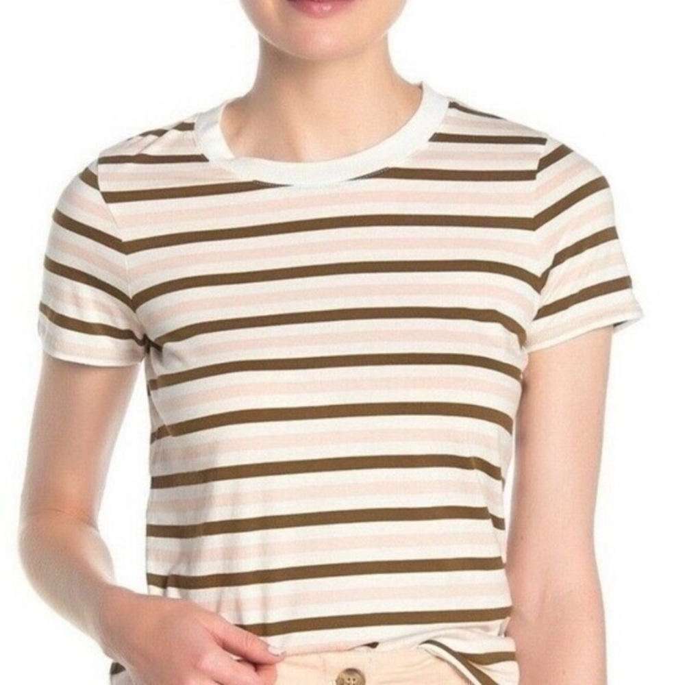 Madewell Northside Vintage Stripe Tee Peach M